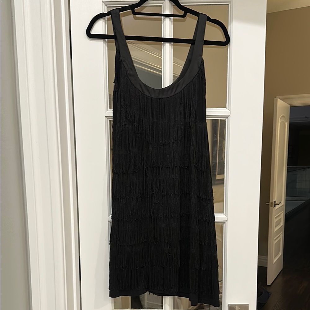 Elegant Black Fringe Dress